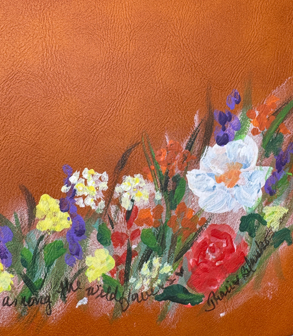 Hand Painted Leather Journal - Floral