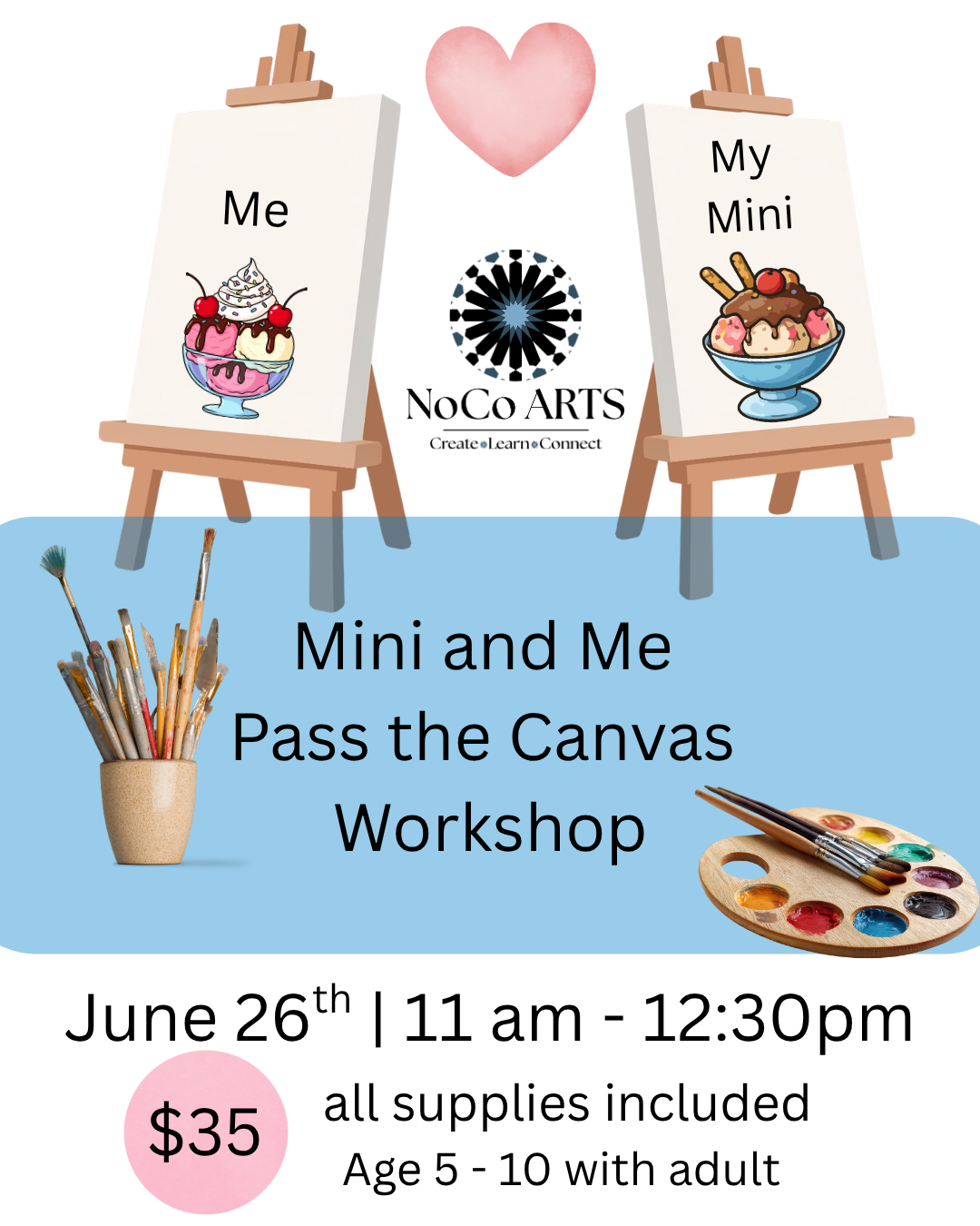 MINI & ME Pass the Canvas Workshop